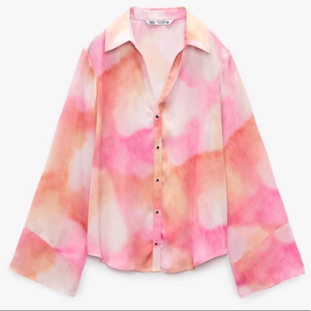 Zara Tie Dye Print Blouse